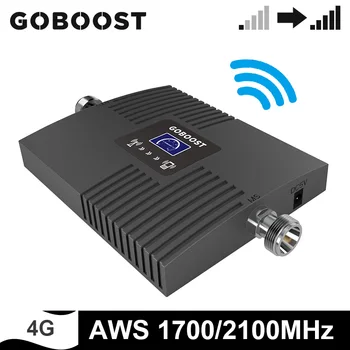 GOBOOST Band 4 Jednej Kapely Celulárnej Repeater FDD LTE AWS 1700 2100 MHz Zisk 65dB Signál Booster 4g Mobilné Signálu Zosilňovač