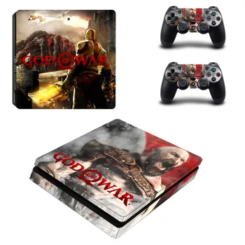 God of War PS4 Slim Pokožky Nálepky Kotúča, pre Konzoly PlayStation 4 a Radič PS4 Slim Nálepky Kože Vinyl