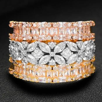 GODKI Luxusné Geometrie Odvážne tvrdenie Prstene pre Ženy, Svadobné Zapojenie Svadobné Šperky Cubic Zirconia CZ Príslušenstvo Krúžky