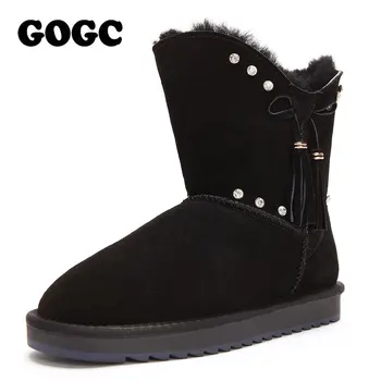 GOGC čižmy, topánky ženy, zimné topánky, ženy, ženy, topánky kožušiny topánky ženy topánky 2019 kožené topánky ružové topánky ženy G9843