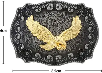 Gold eagle tvar obdĺžnika pracky pásu pre človeka západnej kovboj bez pracky pásu vlastné zliatiny šírka 4cm