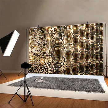 Gold Glitter Mozaiky Pozadí Svetlo Škvrny A Hviezdy Dospelých Strán Fotografie Pozadí Dekorácie Banner Photo Booth Rekvizity