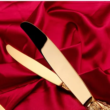 Gold Luxusné 304 Nerezovej Ocele Príbory Tvorivé Klasický Nôž a Vidlička, Moderný Dizajn Darček Cuchillo Y Tenedor