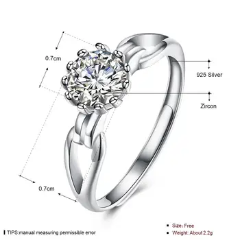 GOMAYA Mincový Striebro Kruhu Zirkón Nastaviteľné Prstene Pre Ženy Módne Svadobné Zásnubný Prsteň Striebro 925 Šperky najpredávanejších