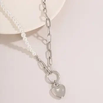 Gotická Perlový Náhrdelník pre Ženy Boho Baroková Perla Srdce Pedant Náhrdelník Harajuku Gotický Príslušenstvo Choker Šperky, Náhrdelníky