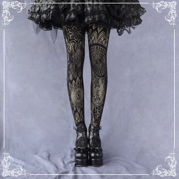 Gotický japonský sladké lolita pančuchové nohavice sady roztomilý čipky duté kawaii dievča pantyhose loli cosplay gothic lolita pančuchové nohavice