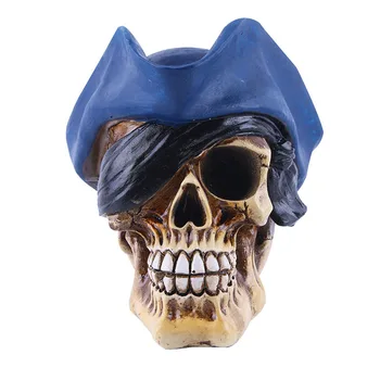 Gotický Pirate Skull Sochy, Plastiky, Osobné Ľudské Kostry Halloween Dekorácie Darček K Narodeninám