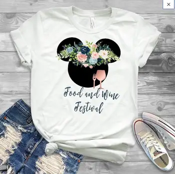 Grafické Kvetinové Módne Minnie T-Shirt Myši Ucho Tee Tričko Ženy Tee Topy Lumbálna Žena T Shirt Tees