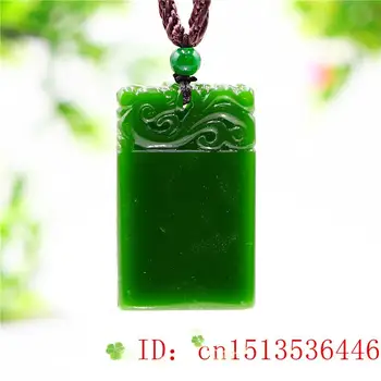 Green Jade Dragon Prívesok Náhrdelník Ženy Muži Jadeite Vyrezávané Móda pre Čínsky Šperky Prírodné Dary Amulet Čaro