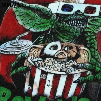 Gremlins Humorné Tričká Mužov Cool Krátke Rukávy Mäkké Bavlnené Tričko Vecička 80s Film Mogwai Monster Tričko Hororových Sci Fi Čaj
