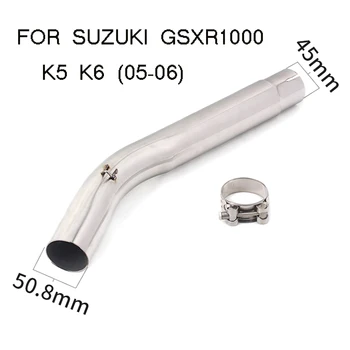 GSXR 1000 GSXR600 GSXR750 Výfukových Šál Uprostred Prepojenie Potrubia Celý Systém Sklzu Na Suzuki GSX R600 R750 K5 K6 K7 K8 L1-L7