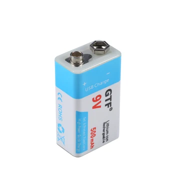 GTF 9V 500mAh USB nabíjanie Batérie li-ion Nabíjateľnú batériu, Micro 9 v USB pre Multimeter Mikrofón Hračka na Diaľkové Ovládanie KTV použitie