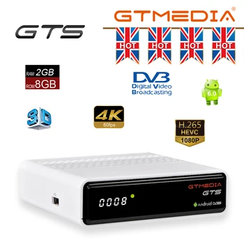 GTMEDIA GTS Satelitný Prijímač DVB-S2, Android 6.0 4K H. 265 HDR Smart TV BOX Bluetooth 2G/8GB BT4.0 Set-Top Box Č App