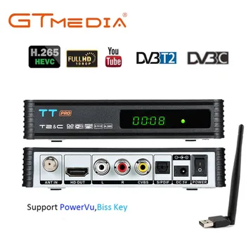 GTMEDIA TT PRO Rusko DVB T2/T Terestriálneho TV Prijímač Receptor Tuner wifi Combo DVB T2 H. 265 DVB-C TV BOX Dekodér Youtube Biss