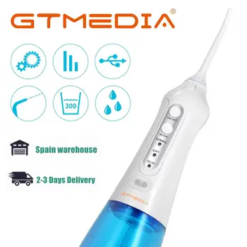 GTMEDIA Vody Flosser, Bezdrôtový Hĺbkové Čistenie Zubných, Domáce Prenosné Dobíjacie IPX7 Vodotesný 3 Režimy s 300 ML