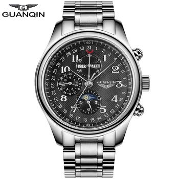 GUANQIN Mužov Automatické Mechanické Hodinky Multifunkčné Relogio Masculino Nepremokavé Športové Nehrdzavejúcej Top Značky Luxusné hodinky 2020
