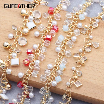 GUFEATHER C136,šperky, doplnky,diy reťazca,18k zlatom,0.3 mikrónov,ručne vyrobené,plastové pearl,diy náramok, náhrdelník,50 cm/veľa