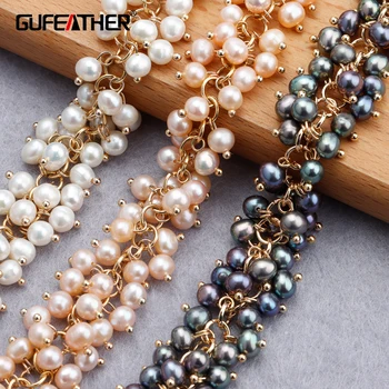GUFEATHER C163,diy reťazca,high-end skutočné perly,prívesky,18k zlatom,0.3 mikrónov,diy náramok, náhrdelník,šperky robiť,20 cm/veľa