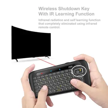 H20 dotyk obojstranné mini bezdrôtová klávesnica Plnej obrazovky dotyková 3 fázové nastaviteľné podsvietenie Auto-rotácie