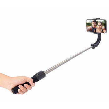H5 Ručné Stabilizátor Statív Selfie Stick Držiteľ Gimbal Stabilizátor so Stojanom pre iPhone/ Android Smartphone-Black