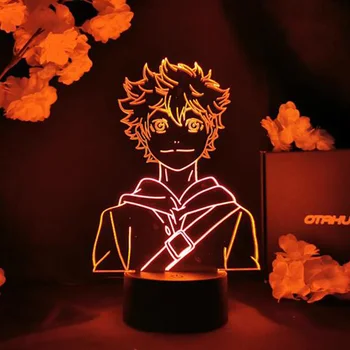 Haikyuu Shoyo Hinata Obrázok Akryl Led Nočné Svetlo Animefor Deti Spálňa Decor Nočného Pohode Manga Gadget Dieťa Stolná Lampa
