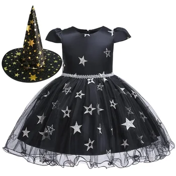 Halloween Hot-Predaj detských Čarodejnice Party Šaty Čarodejnice Čierna Oka Vykonáva Costplay Šaty