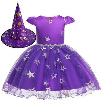 Halloween Hot-Predaj detských Čarodejnice Party Šaty Čarodejnice Čierna Oka Vykonáva Costplay Šaty