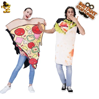 Halloween Kostýmy pre Ženy Plátok Pizza Oblečenie Hranie Rolí Mužov Hovädzieho mäsa, Zeleniny Jumpsuit Dospelých Purim Kostým