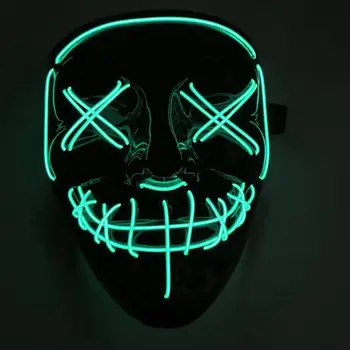 Halloween Masky 10 farieb EL Drôt Maska Blikajúce Cosplay LED neon Kostým Anonymné Maska pre Žiariace Tanečný Karneval, Party, Masky