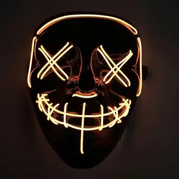 Halloween Masky 10 farieb EL Drôt Maska Blikajúce Cosplay LED neon Kostým Anonymné Maska pre Žiariace Tanečný Karneval, Party, Masky