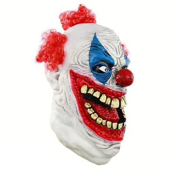 Halloween Masky Veľké Ústa Horor Klaun Joker Latexová Maska s Červenými Vlasy Parochňa Halloween Party, Vianočné, Veľkonočné Cosplay Kostým, Rekvizity