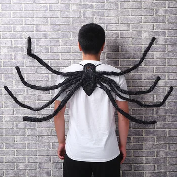 Halloween Nové Strašidelné Cosplay Kostým Unisex Ženy Muži Desivý Horor Kožušiny Obrovský Simulácia Spider Hmyzu Popruh Krídlo Fáze Výkonu