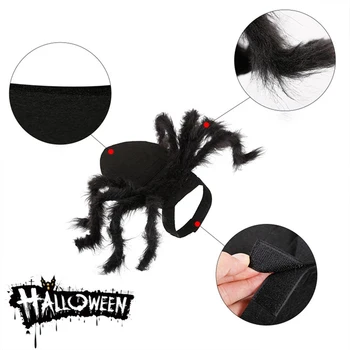 Halloween Pet Spider Oblečenie Šteňa Plyšové Spider Cosplay Kostým Pre Psov, Mačky Strany Cosplay Zábavné Oblečenie Simulácia Black Spider