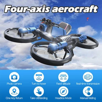Halolo H6 2-v-1 Skladacie RC Drone s kamerou Motocykel, Vozidlo Multi-funkčné Skladania Lietadla Vozidla 6-os Quadcopter