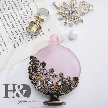 H&D 30ml Starožitné Victoria Zakrivené Crystal Naplniteľné Parfum Fľašu Prázdne Sklenené Esenciálny olej Kontajner Výzdoba Svadby Márie Darček