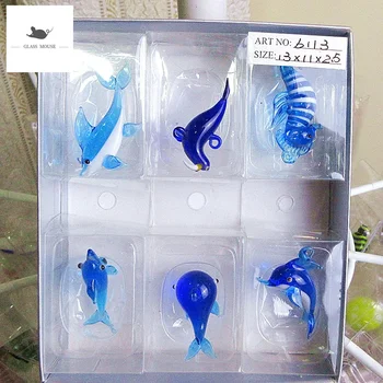 Handmade sklenené ozdoby Akvárium dekoračné Figúrky Miniatúrne Žralok, delfín, seahorse, sea lion, veľryba Morské živočíchy Prívesok
