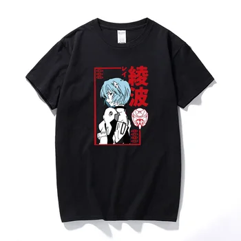 Harajuku Japonskom Anime Rei Ayanami T Shirt Mužov Manga Unisex Streetwear T-shirt Bežné Bavlnené Krátke Rukáv Tričko Homme Euro Veľkosť
