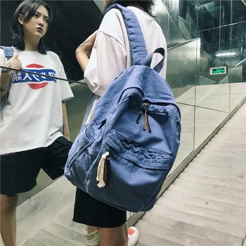 Harajuku plátno vodotesný batoh pre ženy, 15.6-palcový notebook batoh, školské tašky pre dospievajúce dievčatá, muži cestovné batohy