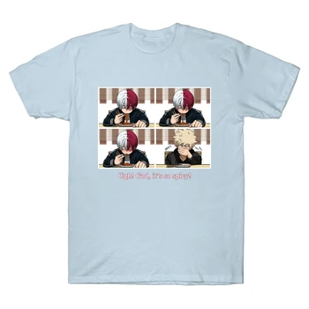 Harajuku T-Shirt Anime T Shirt Môj Hrdina Akademickej Obce Shoto Todoroki Jesť Pikantné Rezance Anime Topy Tees