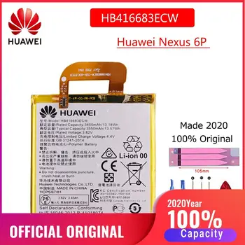 HB416683ECW Nový, Originálny Hua wei Telefón, Batériu Pre Huawei Nexus 6P H1511 H1512 3450mah Náhradné Batérie Bateria batary