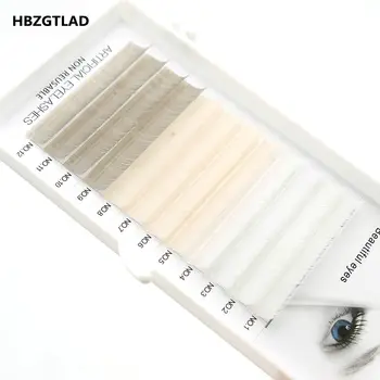HBZGTLAD Nové C/D curl 0.07/0,1 mm 8-15 mm falošné riasy biela+Béžová+sivá rias jednotlivé farebné riasy Umelé rias rozšírenia