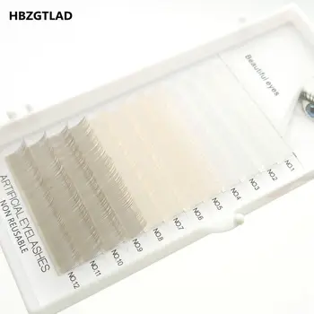 HBZGTLAD Nové C/D curl 0.07/0,1 mm 8-15 mm falošné riasy biela+Béžová+sivá rias jednotlivé farebné riasy Umelé rias rozšírenia
