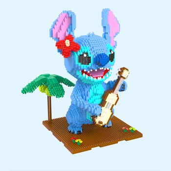HC Magic Roztomilý Wink Gitara Cartoon Psov Model Mini Stavebné kamene, Tehly, Budova Hračky Údaje Zostavené pre deti detský dary