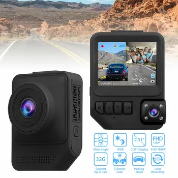 HD 1080P Auta DVR Kamera Duálny Objektív Dash Cam pre Autá videorekordér parkovacia Kamera s G-Senzor Noc Verzia Auto Dashcam Dvr