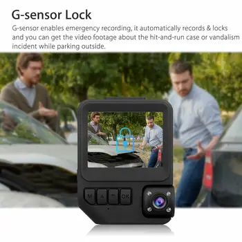 HD 1080P Auta DVR Kamera Duálny Objektív Dash Cam pre Autá videorekordér parkovacia Kamera s G-Senzor Noc Verzia Auto Dashcam Dvr