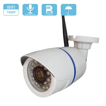 HD 2MP 1080P Audio Bezdrôtová IP Kamera WiFi Onvif P2P CCTV kamerový monitorovací Bezpečnostný Bullet INFRAČERVENÉ Nočné Videnie Vodotesný Fotoaparát