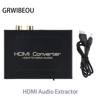 HDMI Audio Converter Extractor HDMI na HDMI SPDIF Optický RCA L/R Adaptér Podpora 5.1 CH Formát Výstupu DAC Amplifer Dekodér