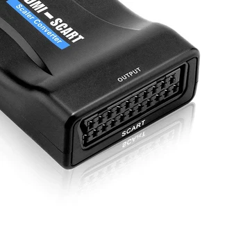 HDMI SCART Prevodník, HDMI Vstup SCART Výstup Kompozitného Videa HD Stereo Audio Adaptér 720p / 1080p pre HDTV DVD NTSC PAL
