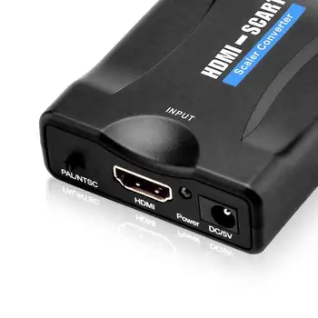 HDMI SCART Prevodník, HDMI Vstup SCART Výstup Kompozitného Videa HD Stereo Audio Adaptér 720p / 1080p pre HDTV DVD NTSC PAL