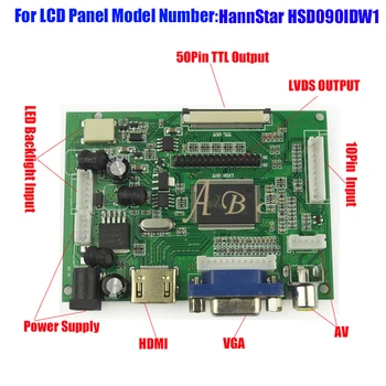 HDMI VGA 2AV 50PIN TTL Monitor LCD Radič Rada pre Raspberry PI 2 Pre HannStar HSD090IDW1 9